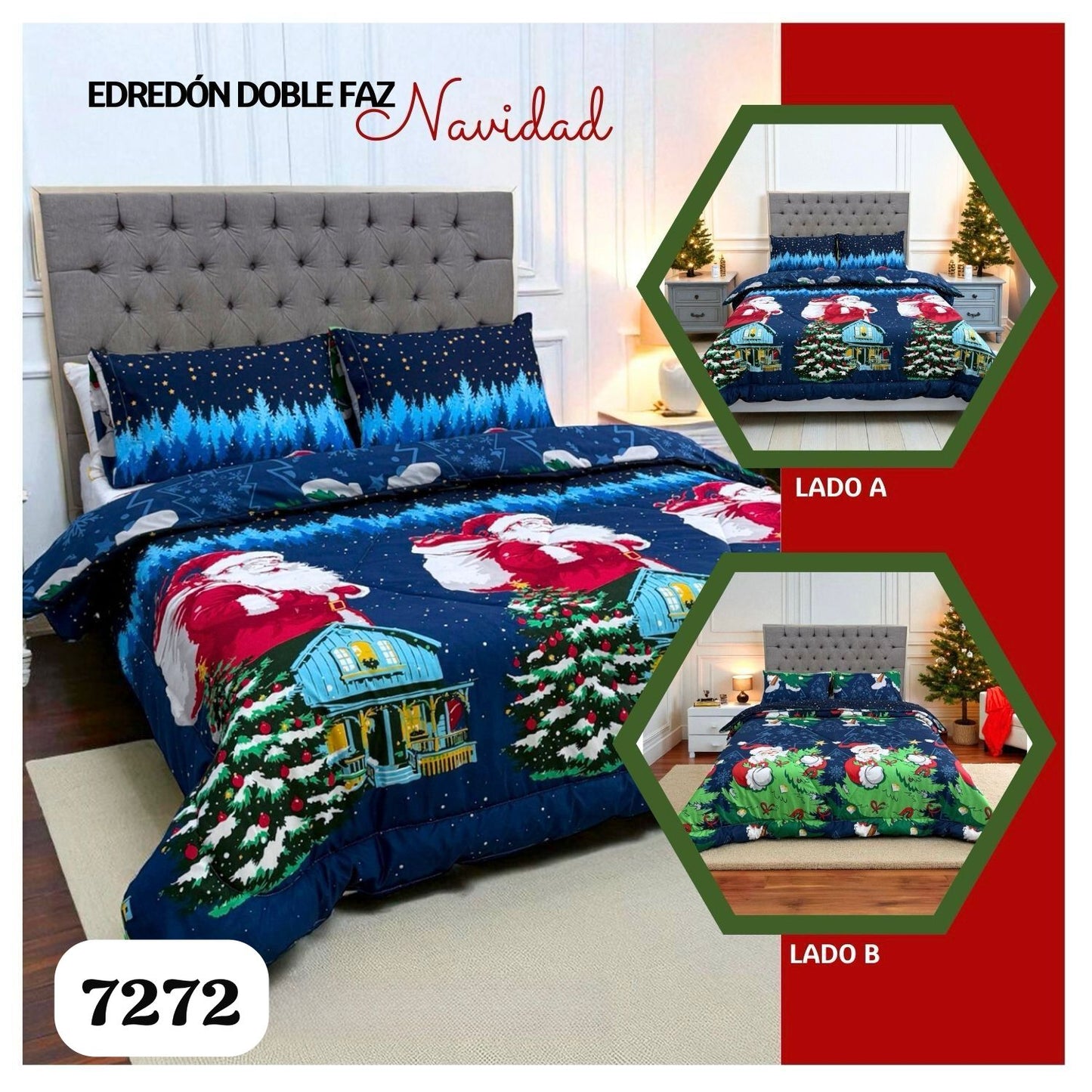 “¡Dale la vuelta a tu Navidad con nuestro edredón doble faz! 🎄”