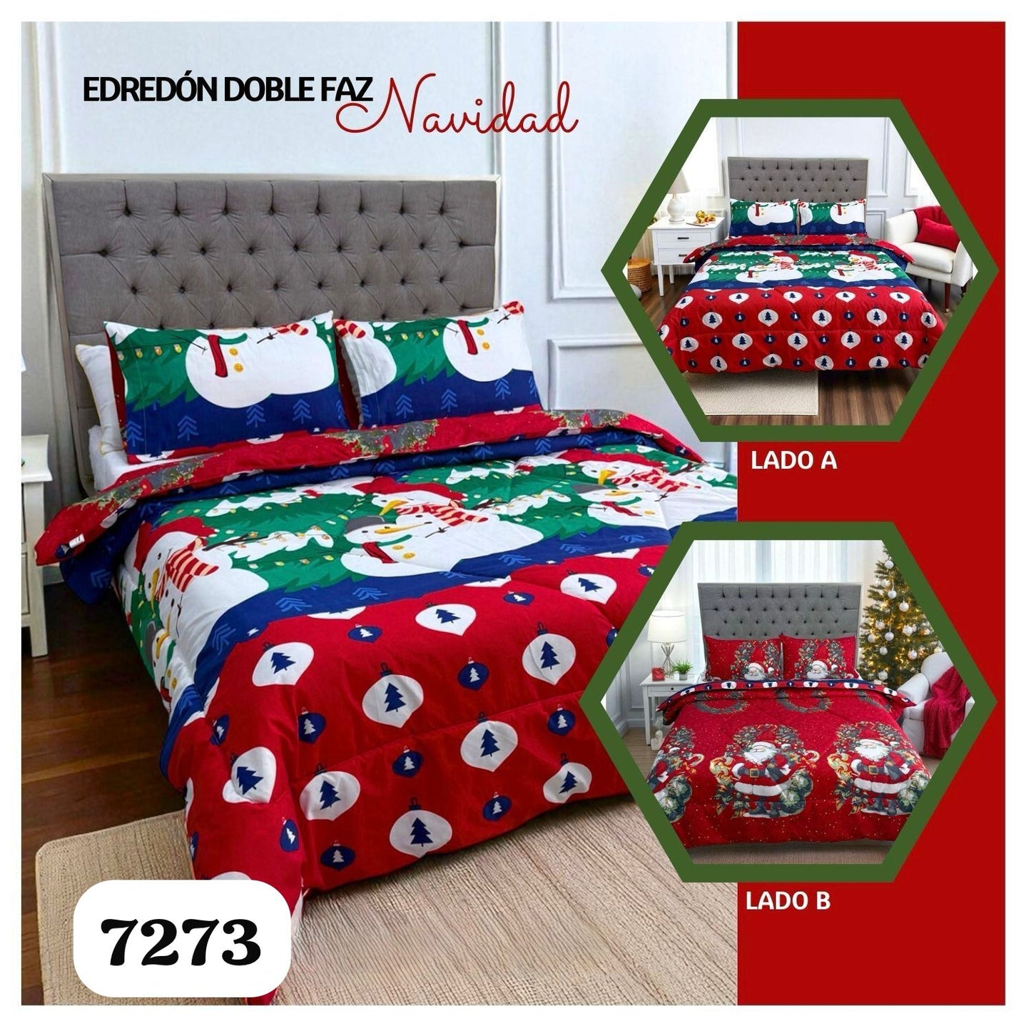 “¡Dale la vuelta a tu Navidad con nuestro edredón doble faz! 🎄”