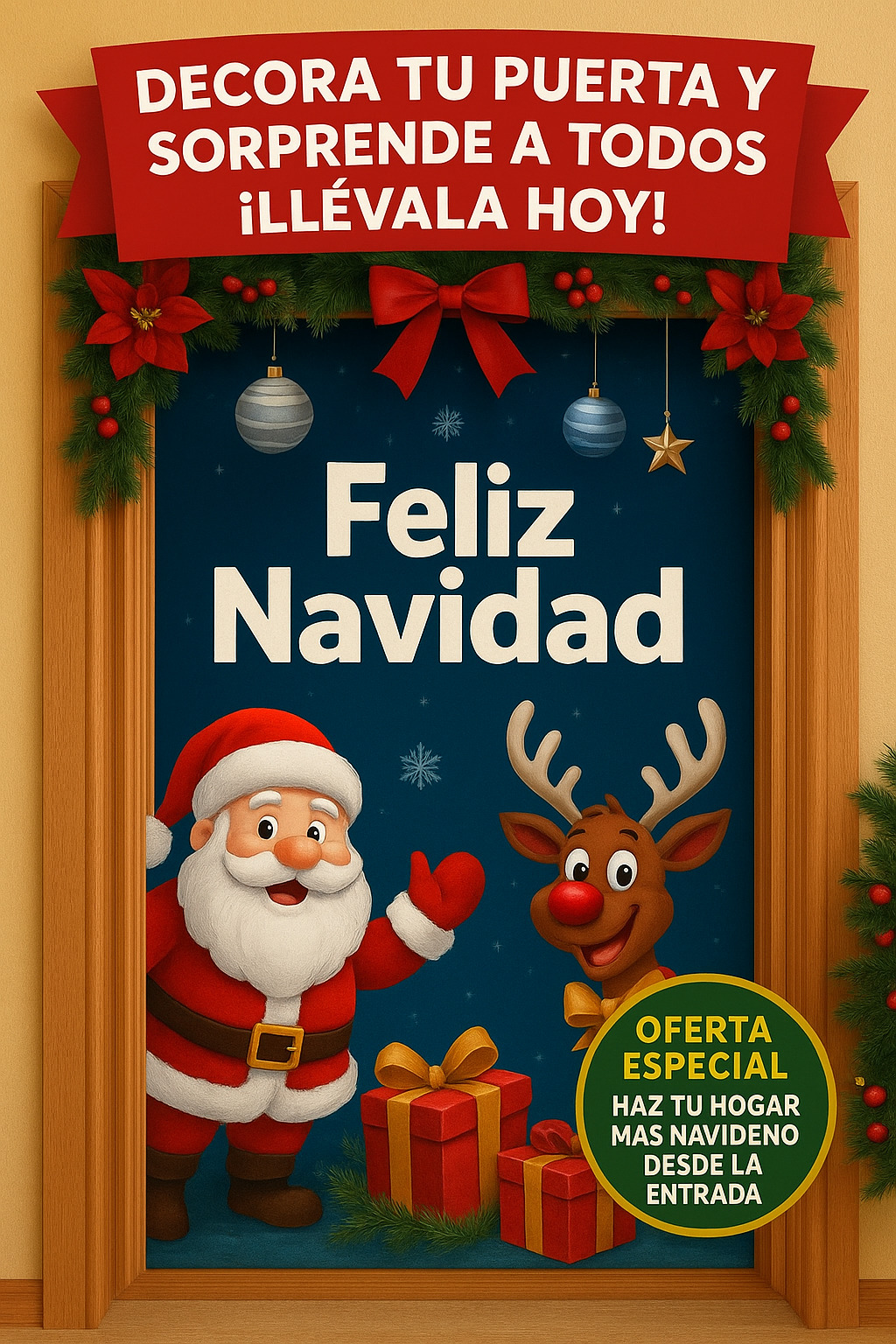 🎄✨ Funda Navideña para Puerta – LLEVA 2 X $119.999 ✨🎄