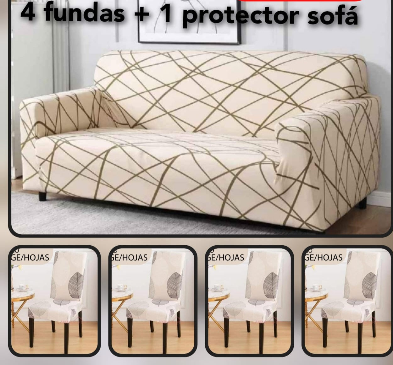 COMBO FUNDA SILLA COMEDOR FUNDA SOFA