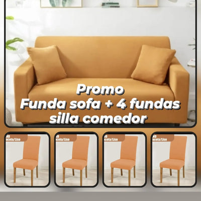 COMBO FUNDA SOFA, FUNDA SILLA COMEDOR