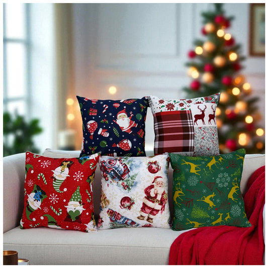 🎁 Set x 5 Cojines Navideños 🎄✨